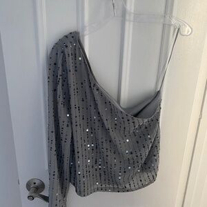 Walter Baker Alexa top one shoulder sequins
